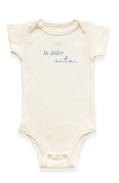Tenth & Pine Kids'  La Dolce Vita Organic Cotton Baby Bodysuit In Neutral