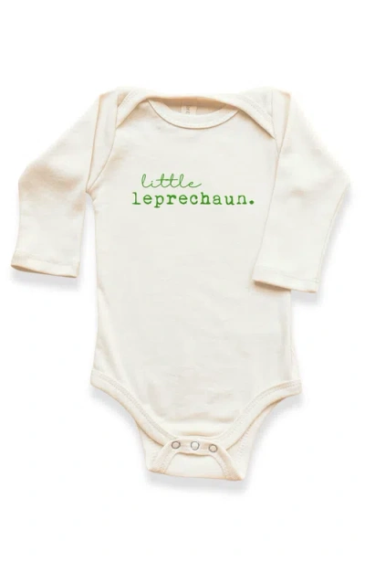 Tenth & Pine Kids'  Little Leprechaun Organic Baby Bodysuit Long Sleeve In White