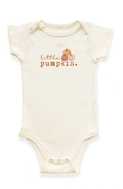 Tenth & Pine Kids'  Little Pumpkin Stack Organic Baby Bodysuit In White