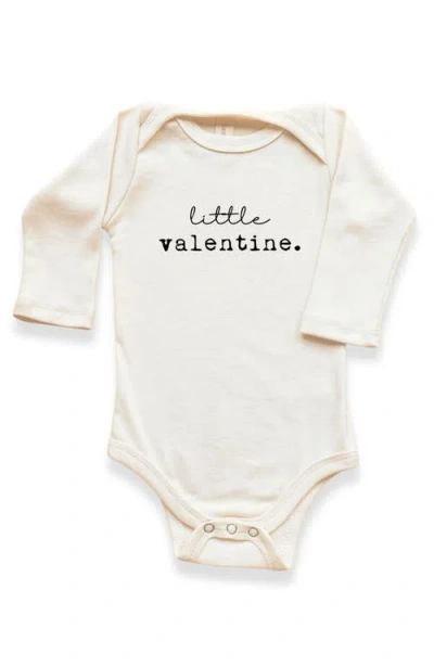 Tenth & Pine Kids'  Little Valentine Gender Inclusive Organic Baby Bodysuit Long Sleeve In White