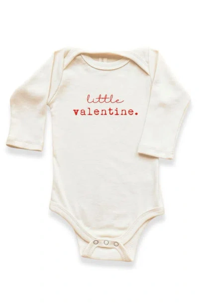 Tenth & Pine Kids'  Little Valentine Gender Inclusive Organic Baby Bodysuit Long Sleeve In White