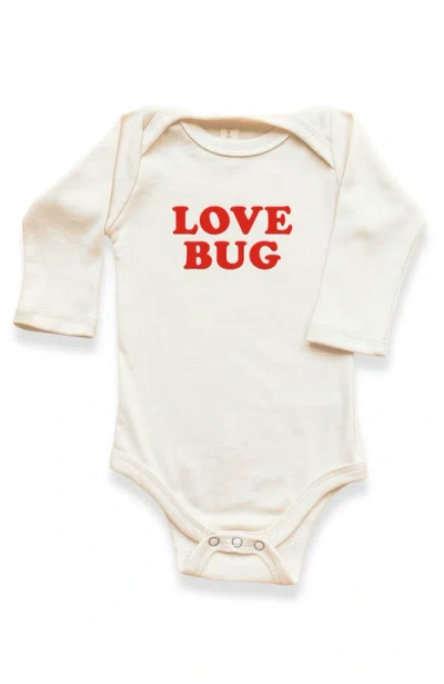 Tenth & Pine Kids'  Love Bug Gender Inclusive Organic Long Sleeve Baby Bodysuit In Neutral