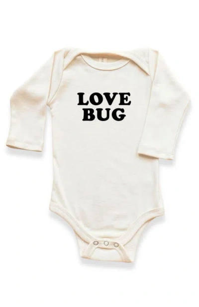 Tenth & Pine Kids'  Love Bug Gender Inclusive Organic Long Sleeve Baby Bodysuit In Neutral