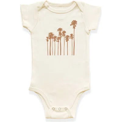 Tenth & Pine Kids'  Palm Trees Organic Cotton Baby Bodysuit In Neutral