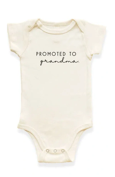 Tenth & Pine Kids'  Promoted To Grandma Organic Baby Bodysuit In Neutral
