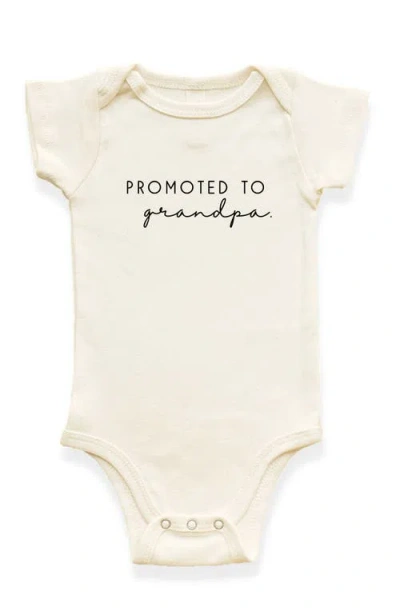 Tenth & Pine Kids'  Promoted To Grandpa Organic Baby Bodysuit In Neutral
