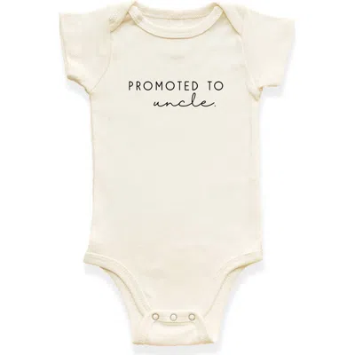 Tenth & Pine Kids'  Promoted To Uncle Organic Baby Bodysuit In Neutral
