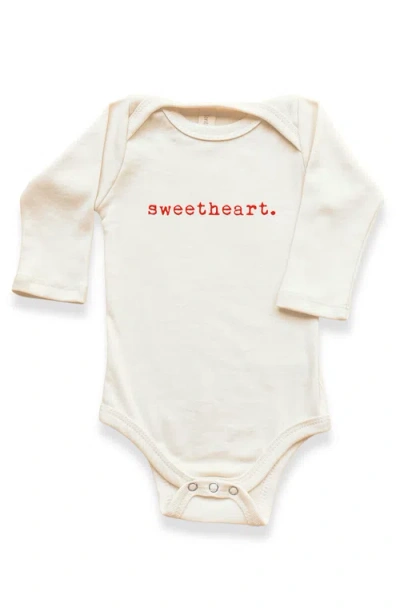 Tenth & Pine Kids'  Sweetheart Organic Baby Bodysuit Long Sleeve In Neutral