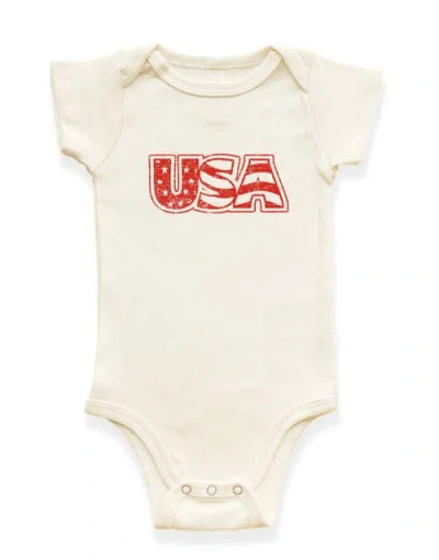 Tenth & Pine Kids'  Usa Organic Cotton Baby Bodysuit Short Sleeve In White