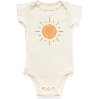 Tenth & Pine Kids'  You Are My Sunshine Sun Organic Cotton Baby Bodysuit In Brown