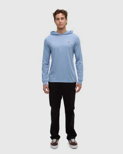 Tentree Baker Hooded Longsleeve In Blue