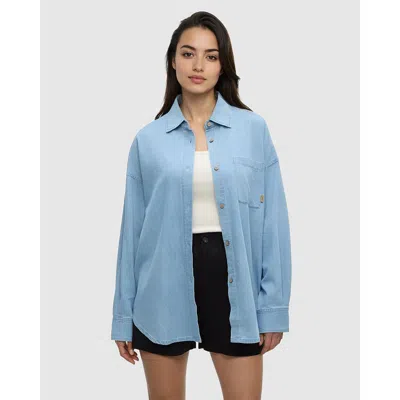 Tentree Denim West End Shirt In Blue