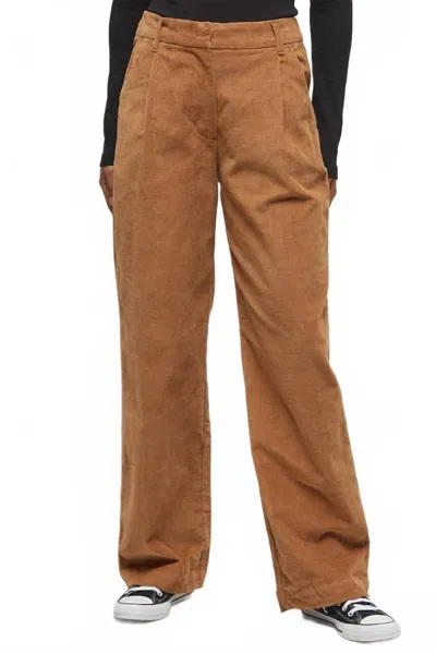 Tentree Ecostretch Corduroy Straight Leg Pants In Camel In Brown