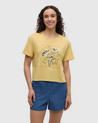 Tentree Floral Crop T-shirt In White