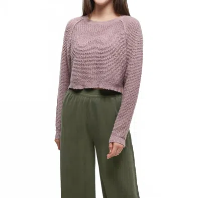 Tentree Hart Boat Neck Sweater In Mauve In Gray