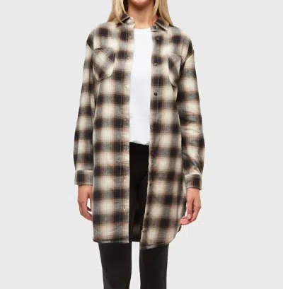 Tentree Hayden Flannel Mini Dress In Warm Oak Shadow Plaid In Multi