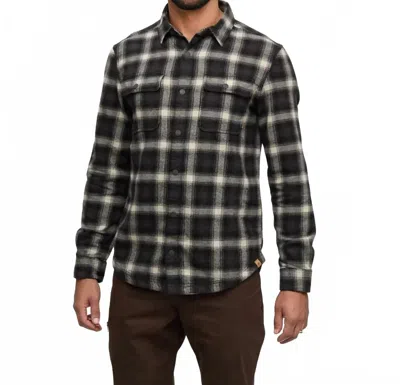 Tentree Kapok Flannel Colville Shirt In Warm Oak/dusk Plaid In Black
