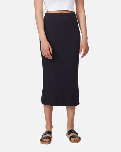 Tentree Knit Rib Skirt In Meteorite Black