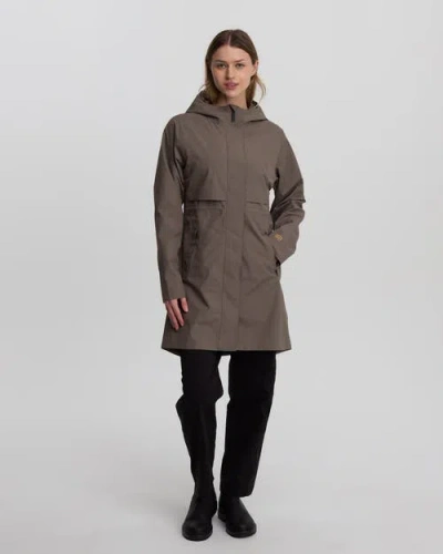 Tentree Nimbus Long Rain Jacket In Brown