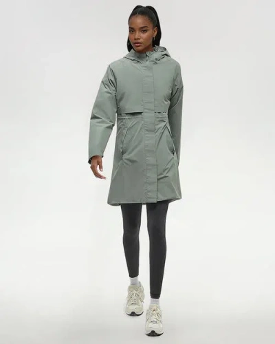 Tentree Nimbus Long Rain Jacket In Green