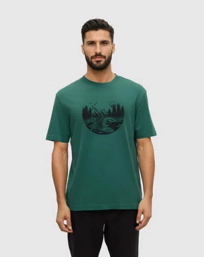 Tentree Regenerative Lake Life Portal T-shirt In Green