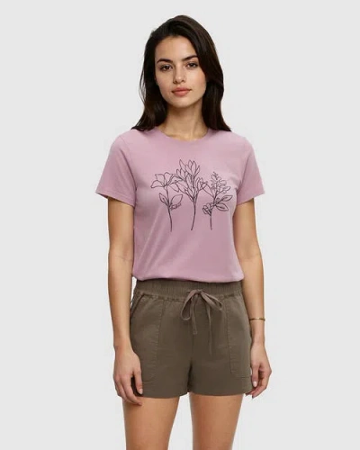 Tentree Summer Flora T-shirt In Purple