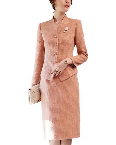 Teodora 2pc Blazer & Skirt Set In Pink