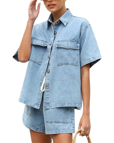 Teodora 2pc Shirt & Short Set In Blue