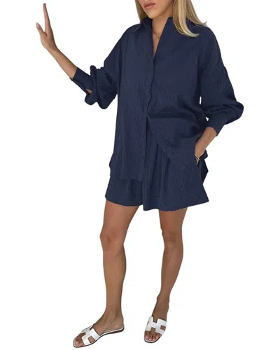 Teodora 2pc Shirt & Short Set In Blue