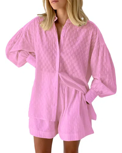 Teodora 2pc Shirt & Short Set In Pink