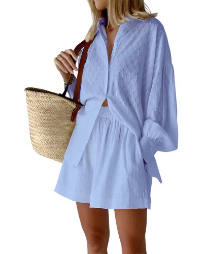 Teodora 2pc Shirt & Short Set In Purple