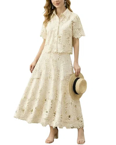 Teodora 2pc Shirt & Skirt Set In Neutral