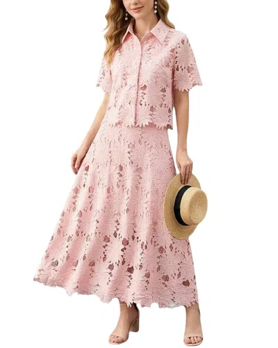 Teodora 2pc Shirt & Skirt Set In Pink