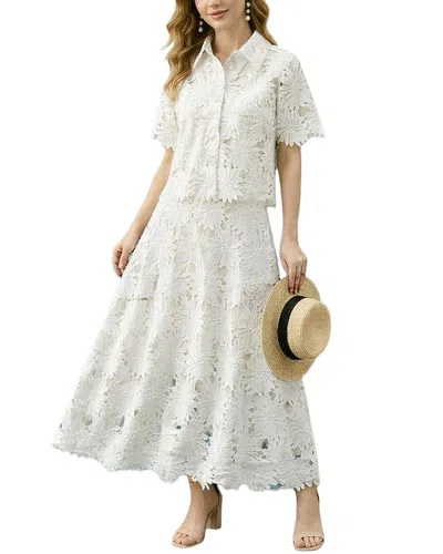 Teodora 2pc Shirt & Skirt Set In White