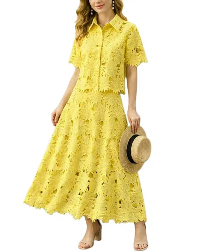 Teodora 2pc Shirt & Skirt Set In Yellow