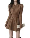 Teodora 2pc Sweater & Skirt Set In Brown
