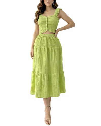 Teodora 2pc Top & Skirt Set In Green