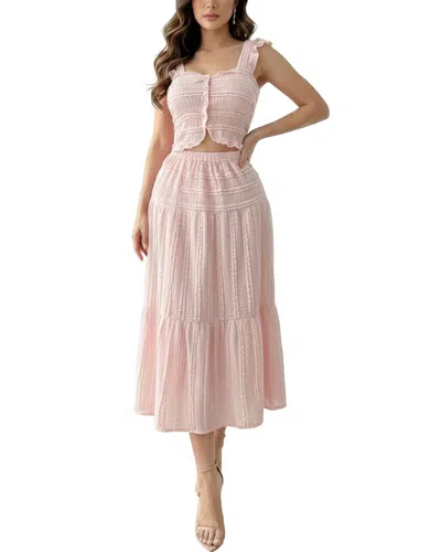 Teodora 2pc Top & Skirt Set In Pink