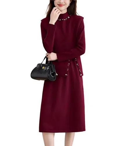 Teodora 2pc Vest & Dress Set In Brown