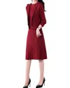 Teodora 2pc Vest & Dress Set In Red