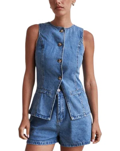 Teodora 2pc Vest & Short Set In Blue