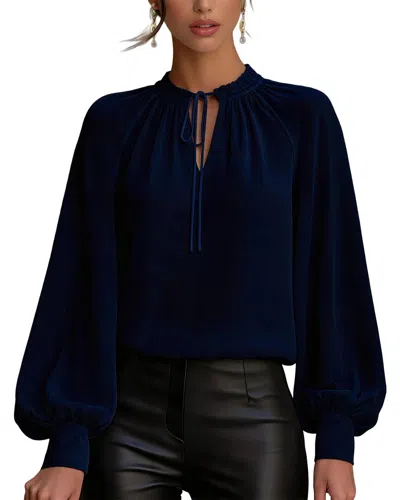 Teodora Long Sleeve Blouse In Blue