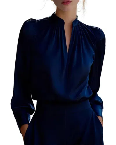 Teodora Long Sleeve Blouse In Blue