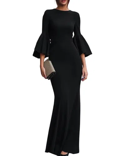 Teodora Long Sleeve Maxi Dress In Black