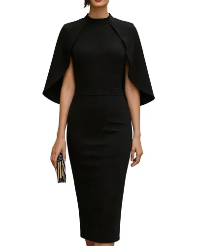 Teodora Long Sleeve Midi Dress In Black