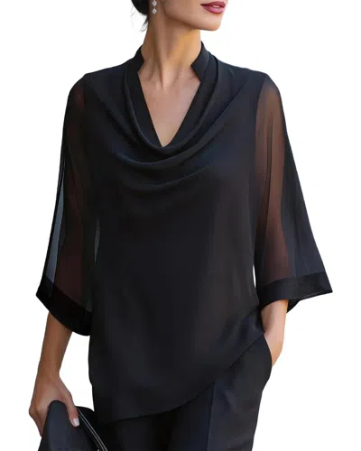Teodora Long Sleeve Top In Black