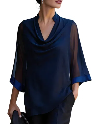 Teodora Long Sleeve Top In Blue