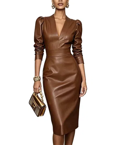 Teodora Midi Dress In Brown