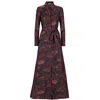 Teodora Milano Women's Black / Brown Portofino Silk Chemisier Long Dress