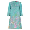 Teodora Milano Women's Blue / Green Vienna Silk Midi Dress